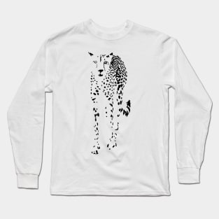 Cheetah Full Figure, Front on View  | African Wildlife Long Sleeve T-Shirt